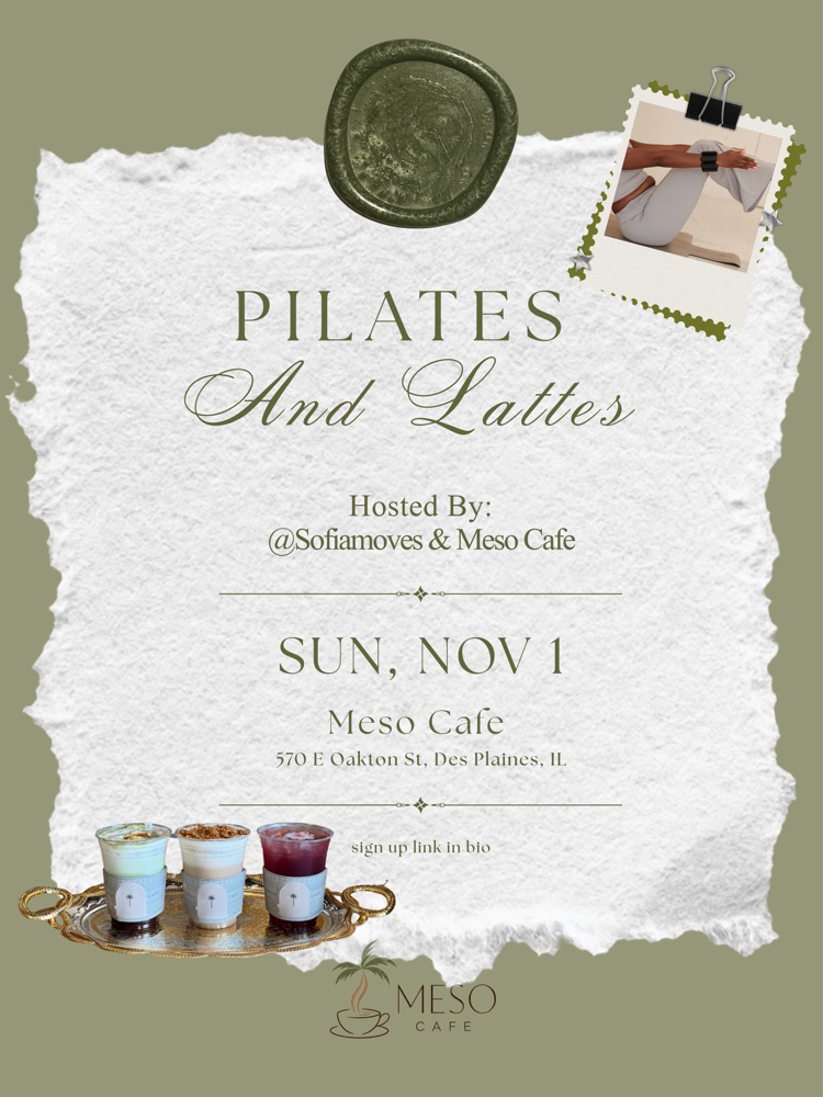 Pilates and Lattes flyer